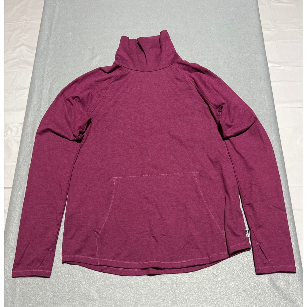 Eddie Bauer Active Funnel Neck Pullover Purple Heathered Thumbhole Small 1804993